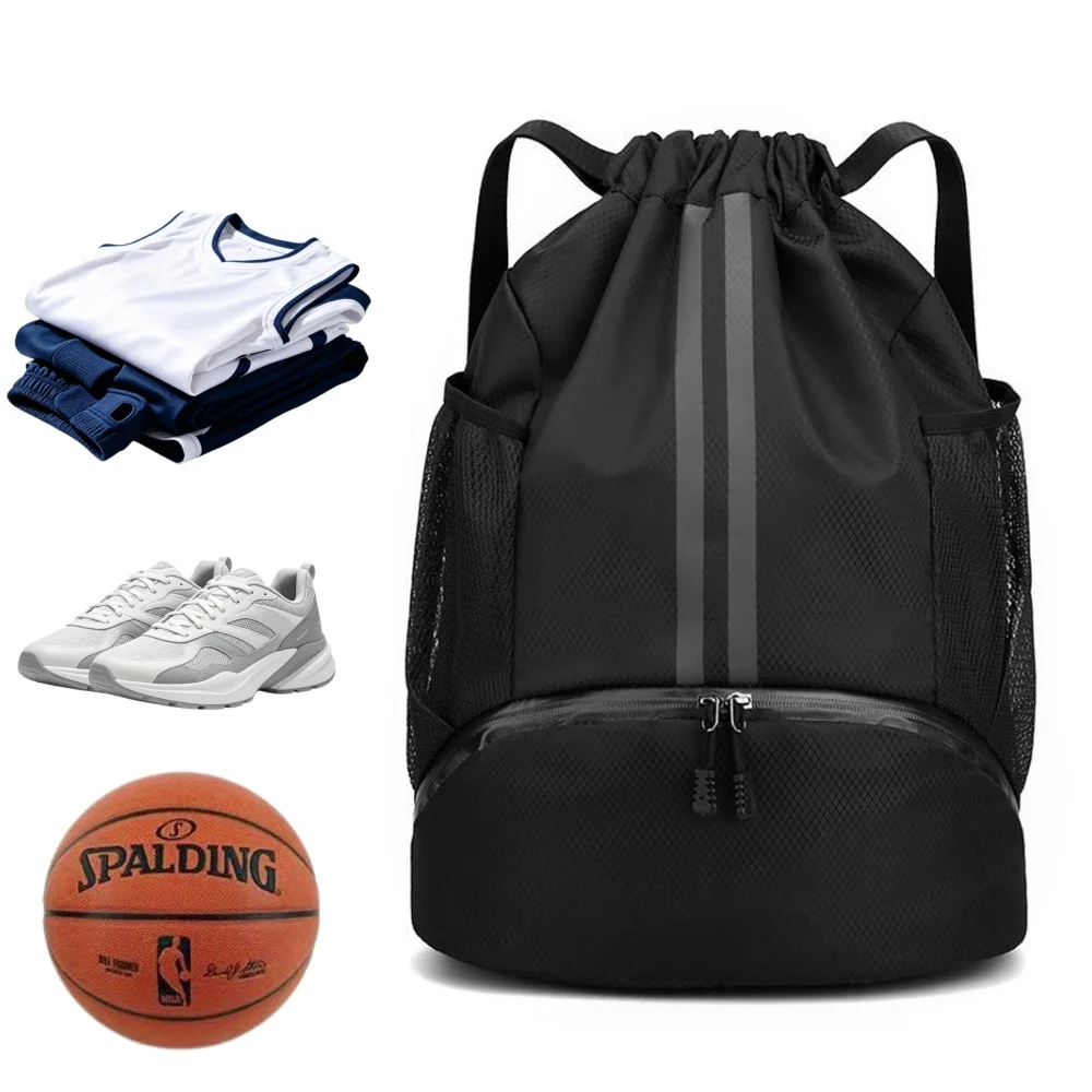 Pilates Yoga Bag - Drawstring Sports Backpack,Lightweight Gym Bag with
