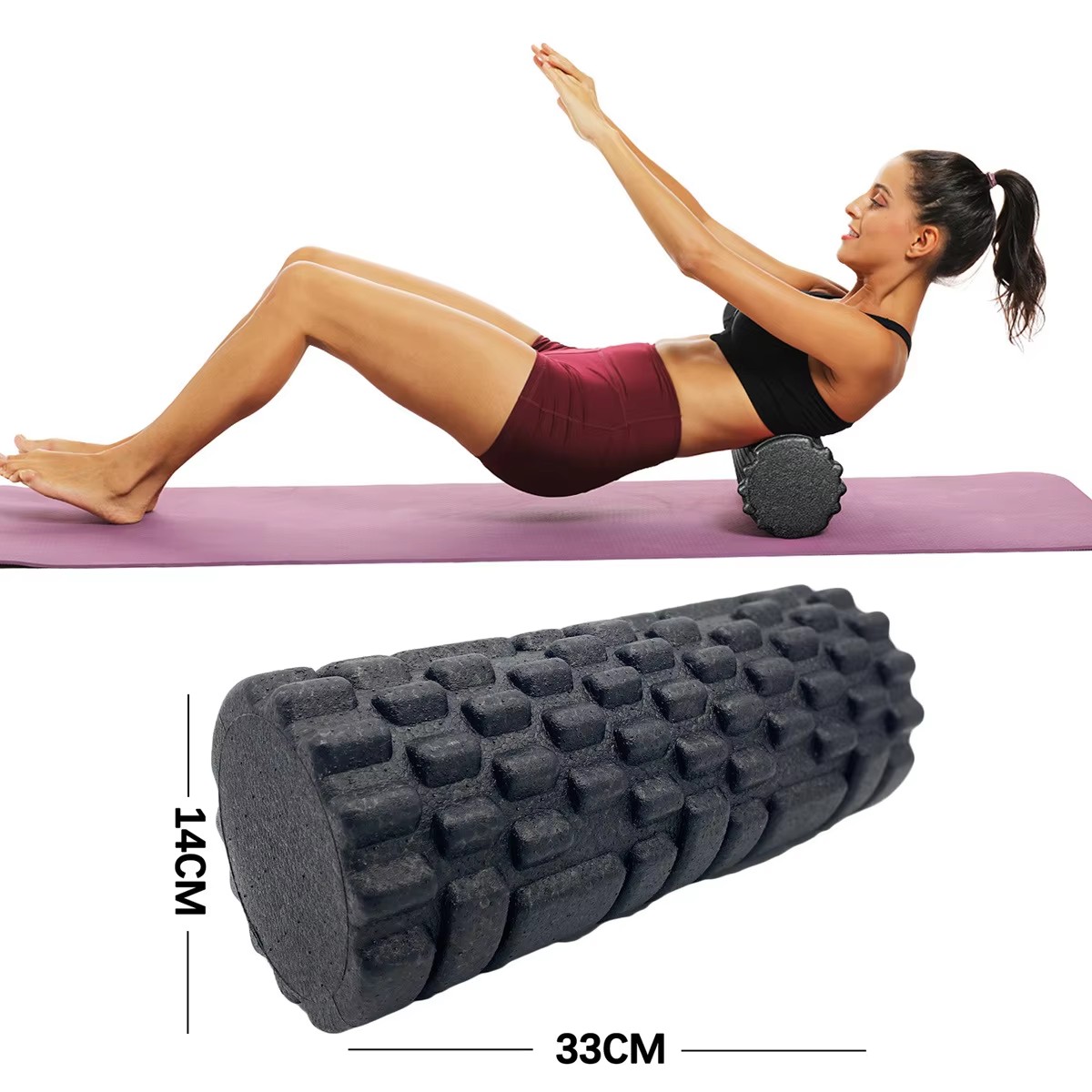 Home Pilates Yoga - 30/33cm Fitness Foam Roller Yoga Massage