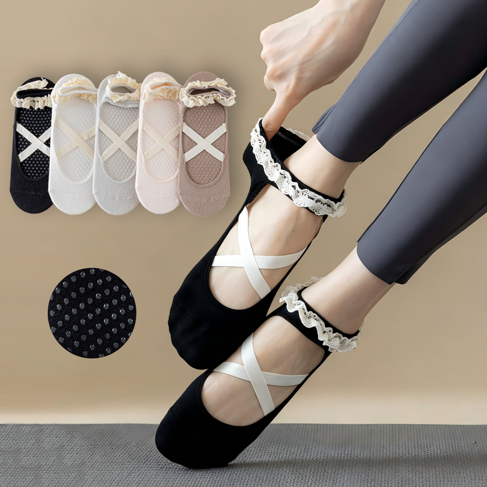 Cute Lacework Pilates Socks Pr - Pilates Yoga Hose ulasan dan harga