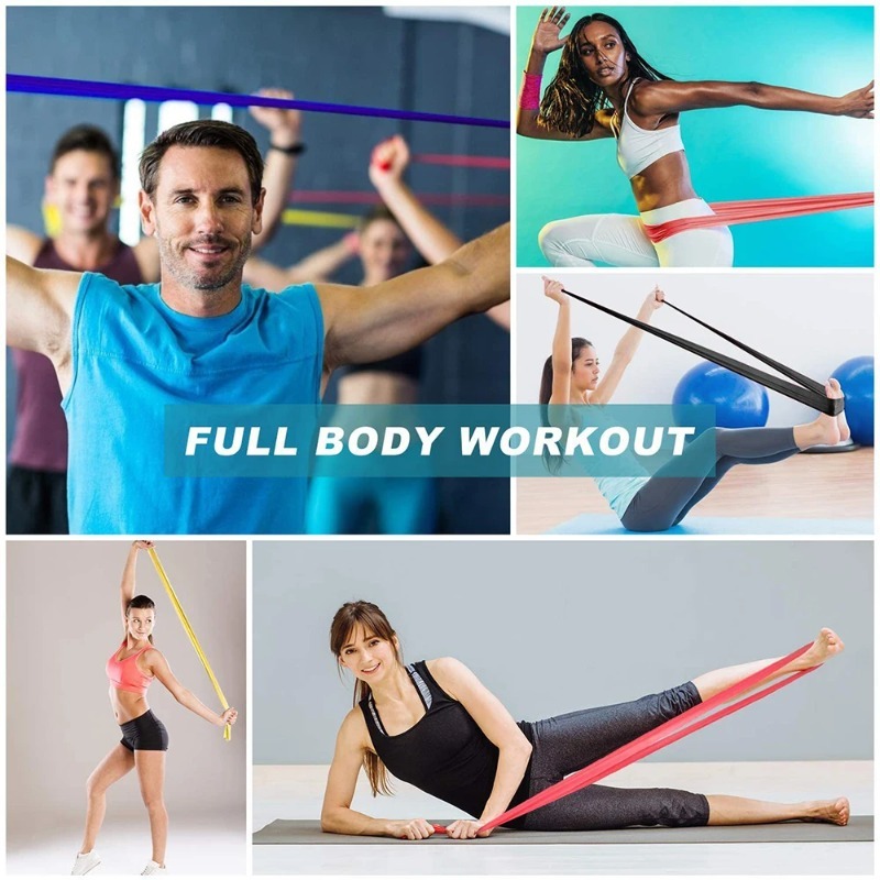 Natural Latex Resistance Bands - Home Pilates Yoga ulasan dan harga