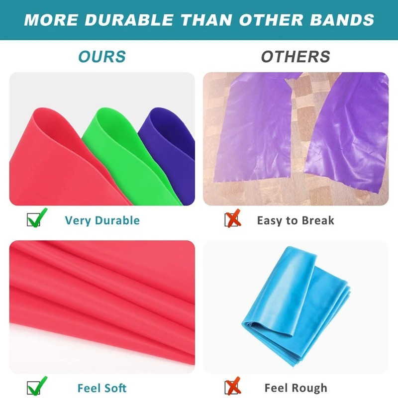 Natural Latex Resistance Bands - Home Pilates Yoga ulasan dan harga