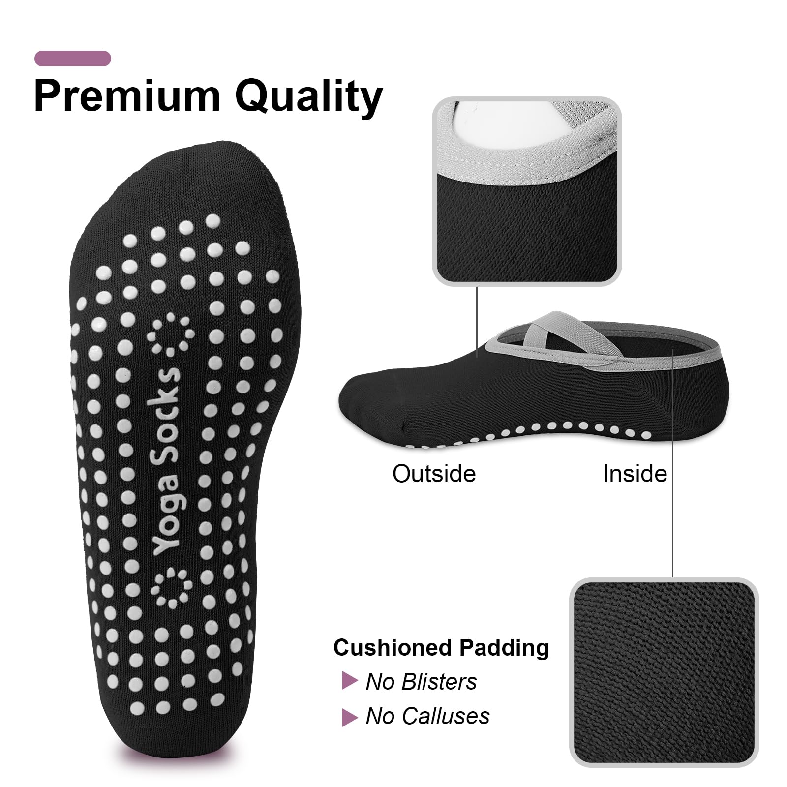 4-Pack Women's Pilates Socks,  - Pilates Yoga Bag ulasan dan harga