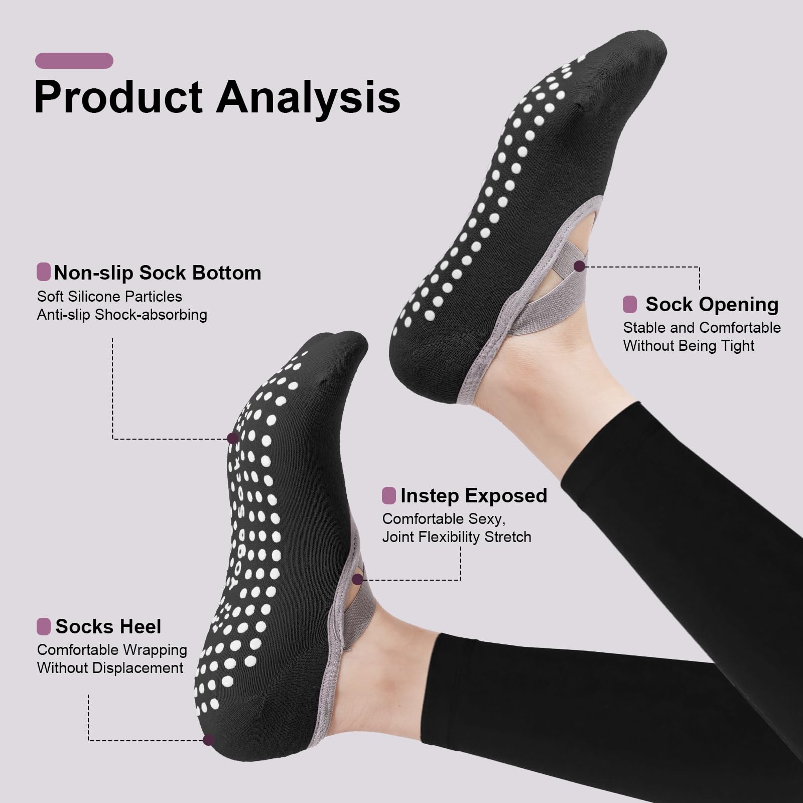 4-Pack Women's Pilates Socks,  - Pilates Yoga Bag ulasan dan harga