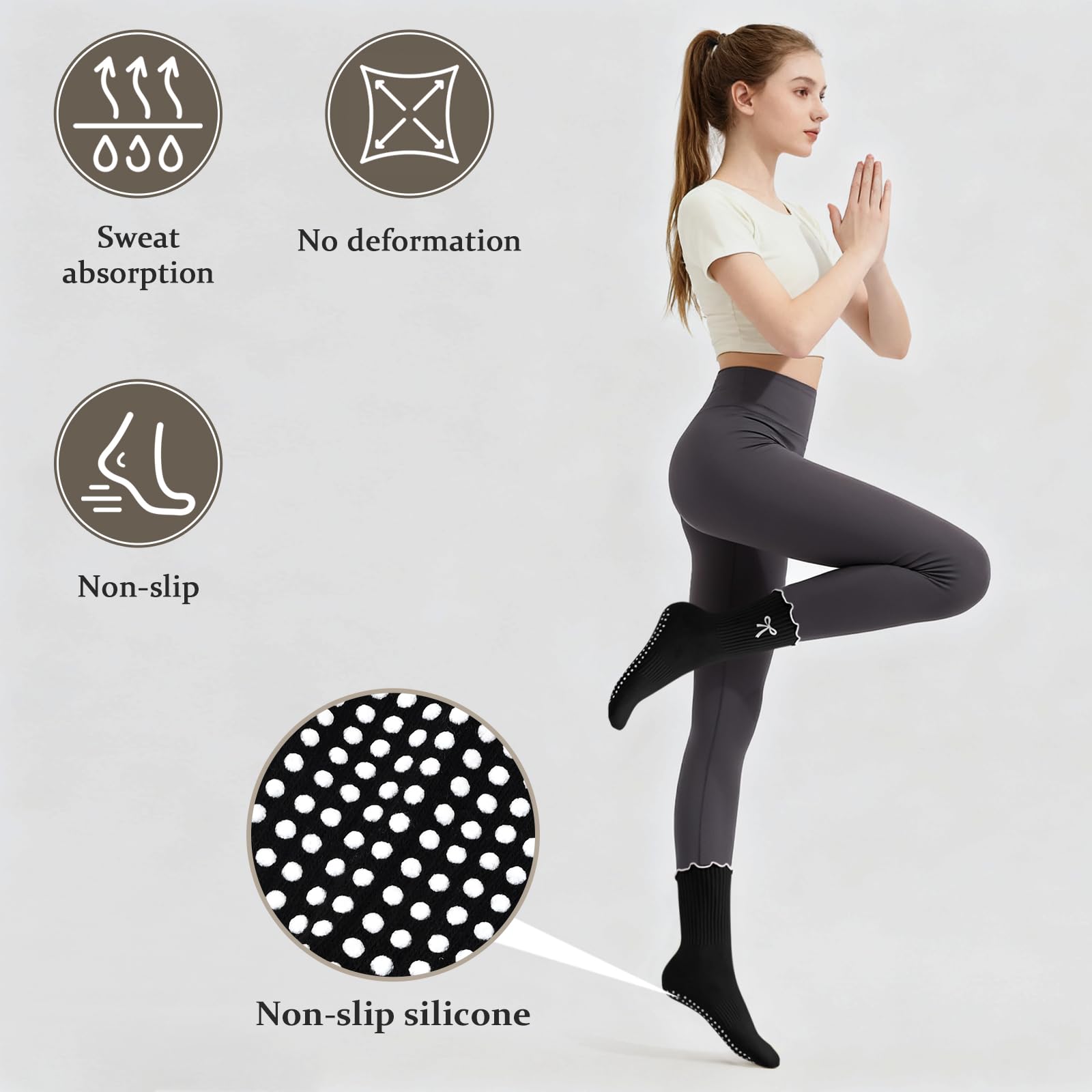 3 Pairs Non-Slip Grip Pilates  - Pilates Yoga Hose ulasan dan harga