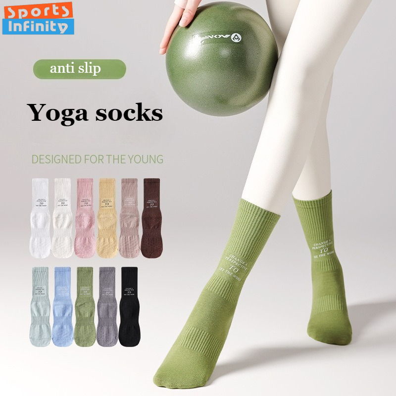 Mid Tube Yoga Socks Anti Slip  - Pilates Yoga Hose ulasan dan harga